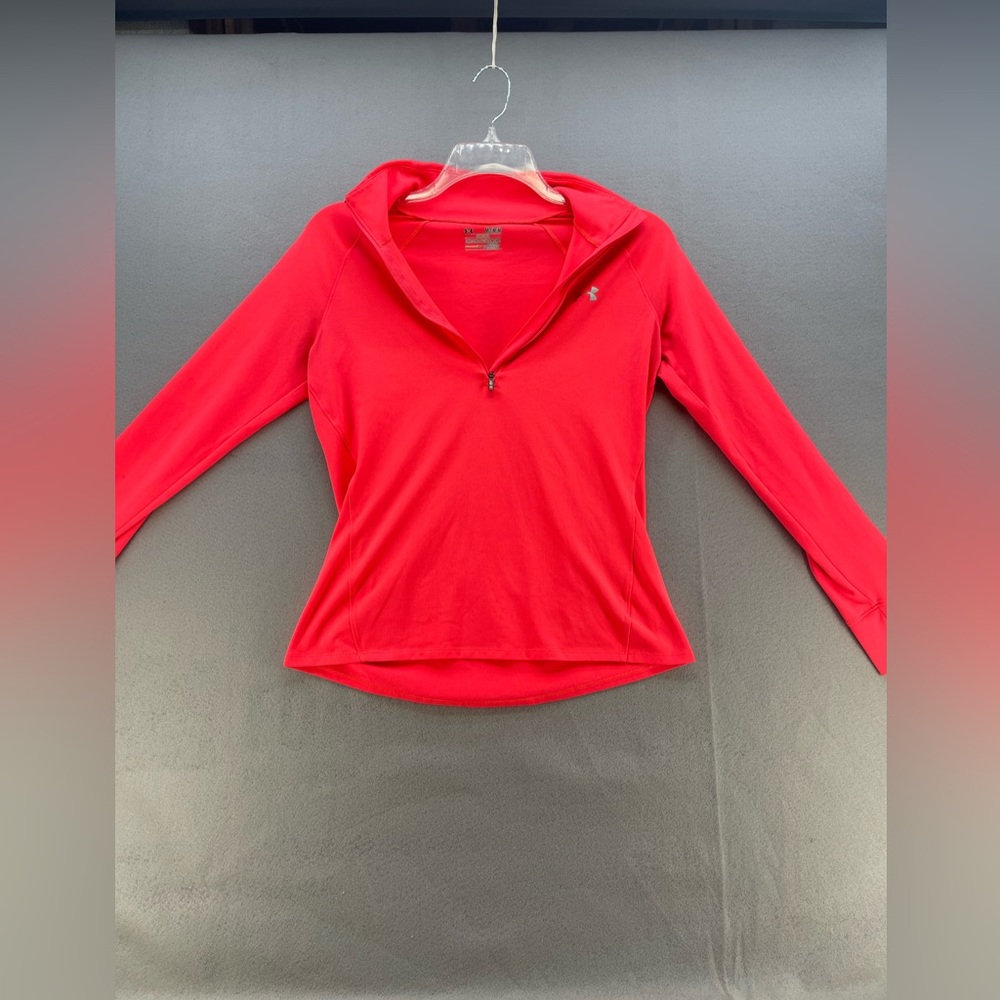 Women’s Red Long Sleeve Quarter-Zip Performance Top